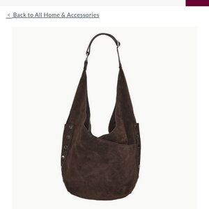 HAMMITT Tom Large Expresso Brown Suede Leather Shoulder Bag  Gunmetal Studs  Zip